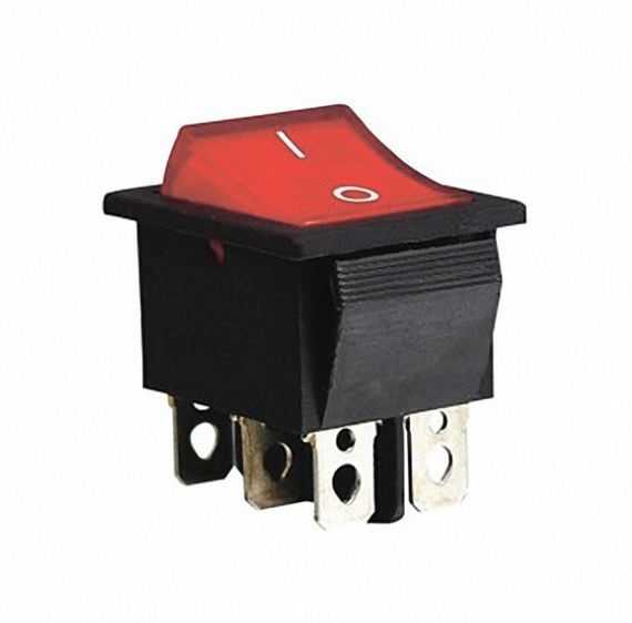 Переключатель KCD2-202N R/B 220V 1 клавиша красная с подсветкой Ny95500775 | Зображення 1