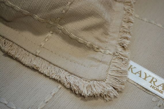 Покрывало з бахромой Kayra 240х260 см Bianca капучино | Зображення 4