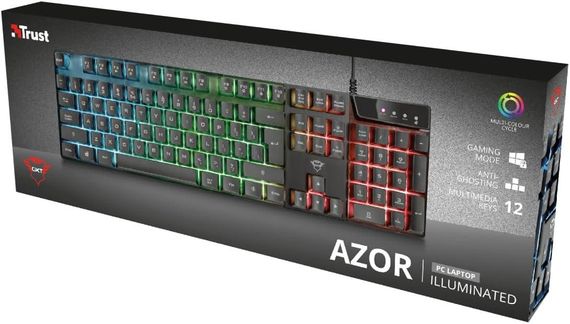 Игровая клавиатура Trust GXT 835 Azor с подсветкой проводная 3 режима LED, полноразмерная, QWERTY (английский) | Зображення 8