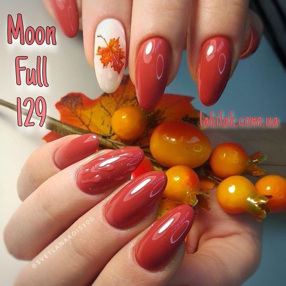 Гель-лак Moon Full №129 амарантовий світлий 8мл