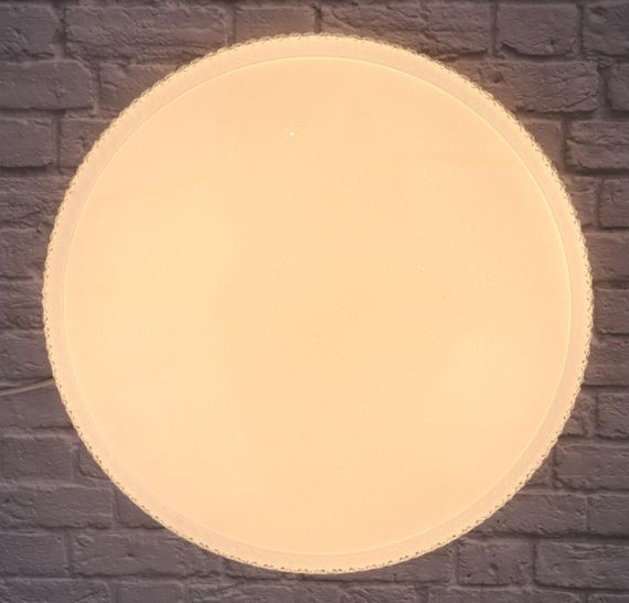 Сучасний круглий світильник стельовий LED для кімнати кухні ванної з пультом 25711 Білий 5х49х49 см. | Зображення 3