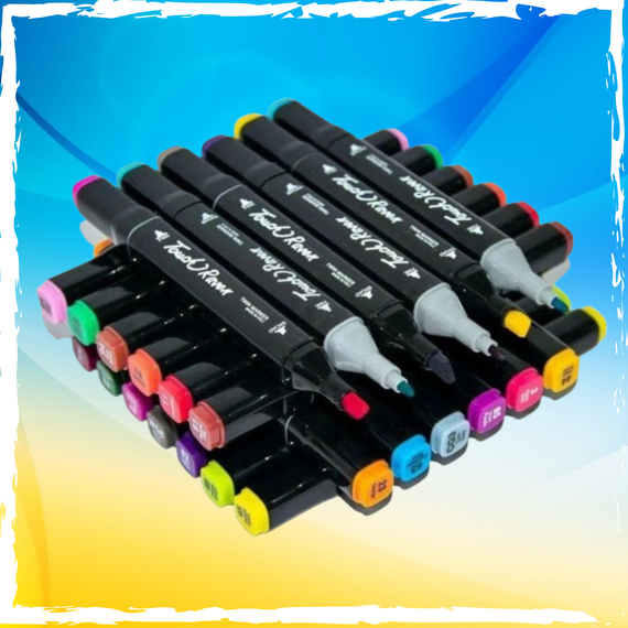 Набор скетч маркеров для рисования Touch Raven 80 шт. Двусторонние профессиональные фломастеры | Зображення 2