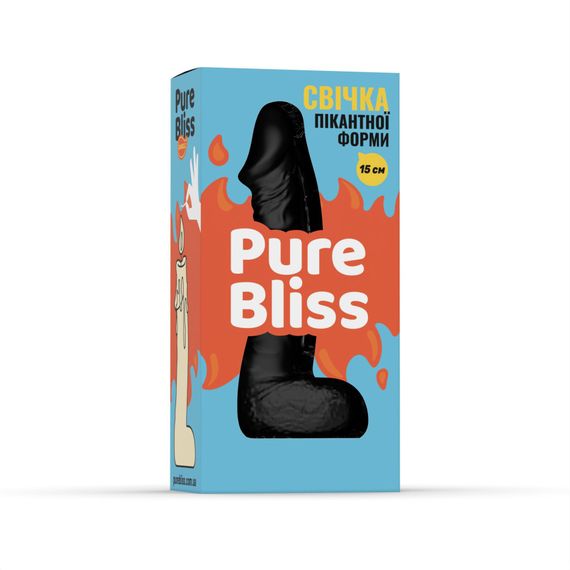 Свічка у вигляді члена Pure Bliss MINI Black 15 см | Зображення 5