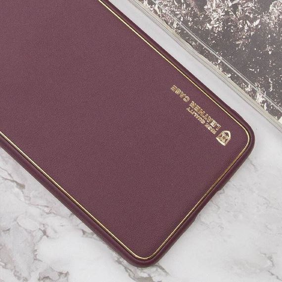 Шкіряний чохол Xshield для Samsung Galaxy S23 FE Бордовий / Plum Red | Зображення 1