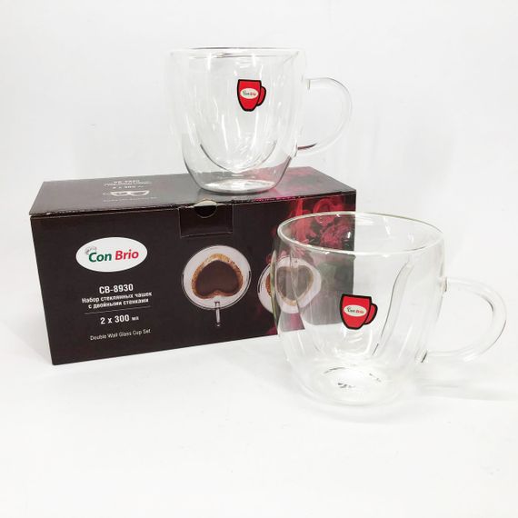 Набор кружок с двойной стенкой, Набор стаканов с двойными стенками Стаканы и чашки двойным дном NO-43 | Зображення 3