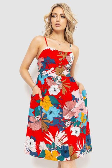 Красива жіноча сукня з принтом сезон літо-демісезон колір червоний FG_00821