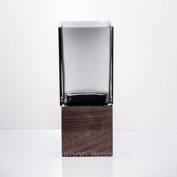 Ваза для цветов квадратная стеклянная 10×10×25 (см) декоративна ваза 1.5 (л) из толстого стекла HP-19-160-3 | Зображення 2