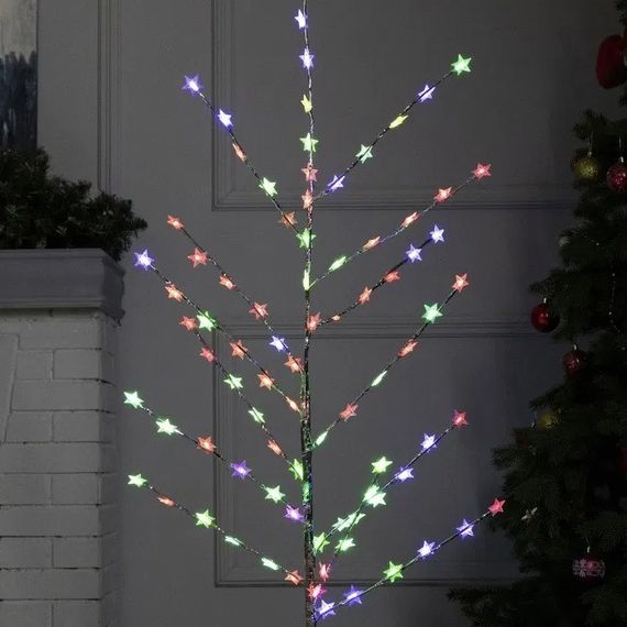 Світлодіодна гірлянда дерево із зірками на стійці 1.5 м, Новорічне дерево із зірками знижка