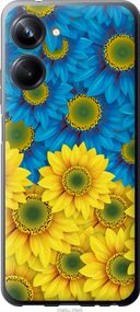 Чехол на Realme 10 Pro Жёлто-голубые цветы "1048u-2945-17620"
