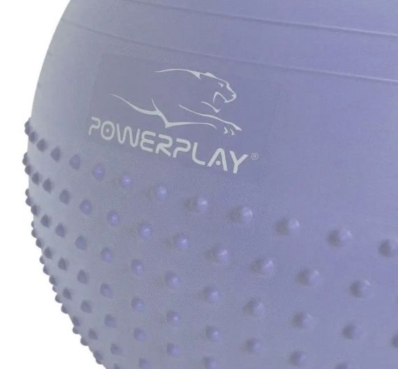 М'яч для фітнесу (фітбол) напівмасажний PowerPlay 4003 Ø75 cm Gymball Sky Blue + помпа (PP_4003_75_Sky_Blue) | Зображення 5
