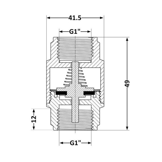 Обратний клапан Thermo Alliance Base 1"ВВ Slim с латунным штоком TAB240W25S | Зображення 1