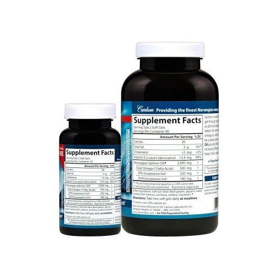 Жир лосося Carlson Labs Norwegian Salmon Oil 300 Soft Gels | Зображення 1