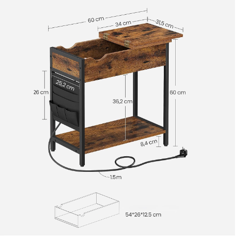 Журнальний столик Leobert Olmi USB вхід + розетка в стилі Loft | Зображення 4