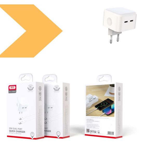 Зарядний пристрій XO L102 EU Dual Type-C Port 35W Type-C to Lightning (33606-01_294) | Зображення 1