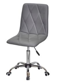 Стул с регулировкой высоты на хромированной крестовине с колесами Melvin (Fred) CH-Office Ø 570 мм экокожа цвет серый 701