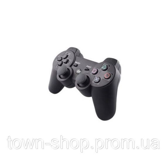 Игровой беспроводной геймпад Doubleshock PS3/PC аккумуляторный джойстик с функцией вибрации. Цвет: черный | Зображення 1