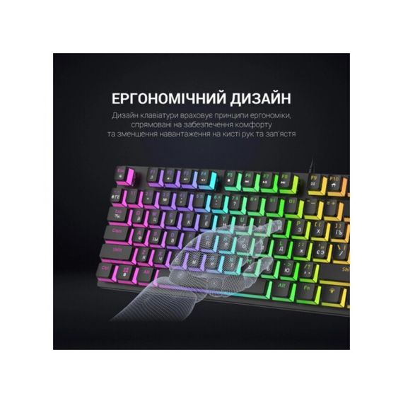 Клавіатура GamePro MK80B RGB Blue Switch USB Black (MK80B) | Зображення 3