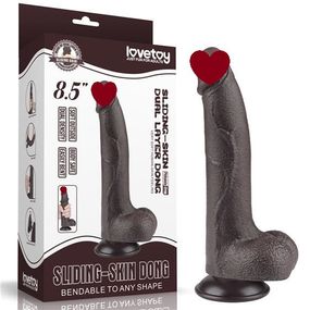Фалоімітатор - Sliding-Skin Dual Layer Dong 8.5" Black Sex Aura