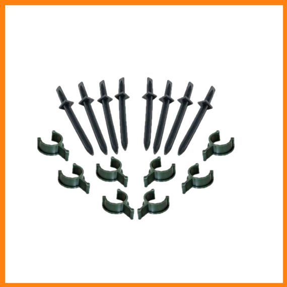 Комплект (колышки 10 + клипсы 10 + дуги 5) для парника-теплицы, комплект для сборки парника из дуг | Зображення 4