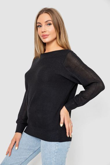Кофта жіноча з манжетами, колір чорний, 244R999 | Зображення 2