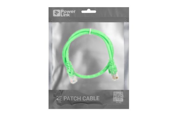 Патч-корд 2E Cat 6,UTP,RJ45, 26AWG ,7/0.16 Cu, 0.50 m,PVC, Green (2E-PC6COP-050GRN) | Зображення 2