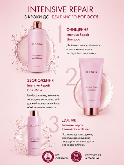 Набір для ламкого волосся Farmasi Intensive Repair Dr. C. Tuna шампунь маска кондиціонер | Зображення 1