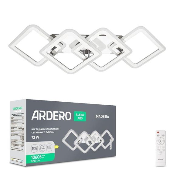 Світлодіодна накладна люстра Ardero AL6144ARD MADEIRA 72Вт білий