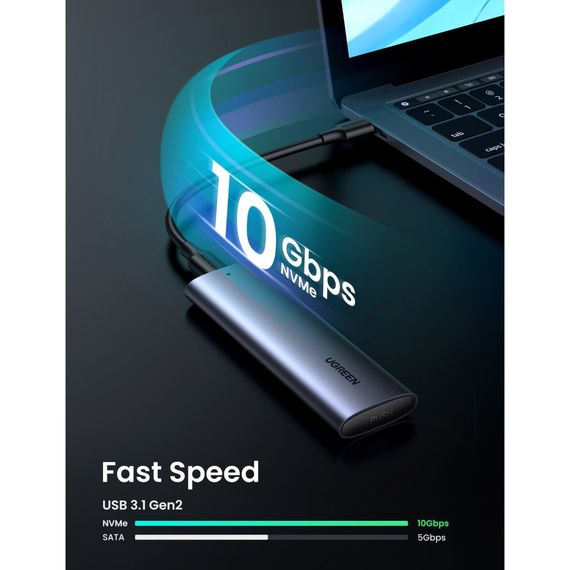 Карман внешний Ugreen SSD M.2 (NVME) M-KEY 3.1 GEN2 CM400 (10902) | Зображення 2