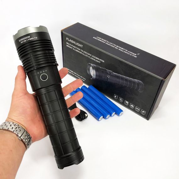 Ліхтар ручної моделі Police AK138-1 WHITE LASER LED PM60-TG 8х18650, USB-зарядка, Power Bank, зум | Зображення 1