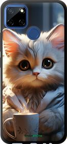 Чохол на Realme 7i Білий кіт "5646b-2486-2448"