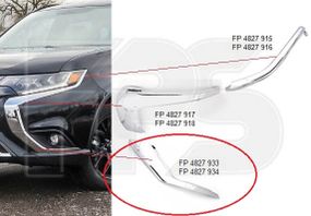 Молдінг бампера лівий нижній Mitsubishi Outlander III '15- (FPS)  6407A143