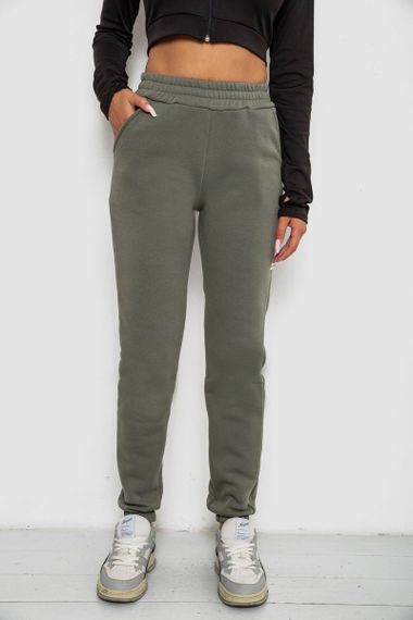 Спортивные штаны женские на флисе, цвет хаки, 238R58641-3