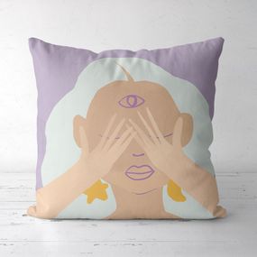 Подушка декоративная Soft Девушка закрывает лицо 45x45 см (45PST_23M054)