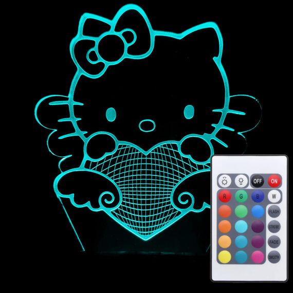 Акриловый светильник-ночник с пультом 16 цветов Хелоу Китти tty-n000945