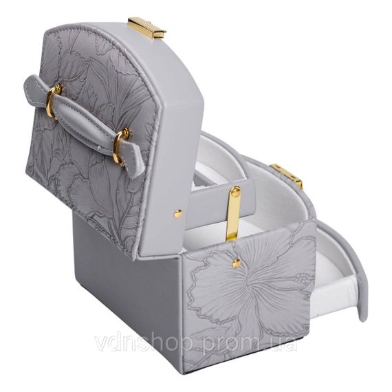 Скринька для прикрас з еко шкіри 3 яруси із замком органайзер для ювелірних виробів HP-5-23G | Зображення 3