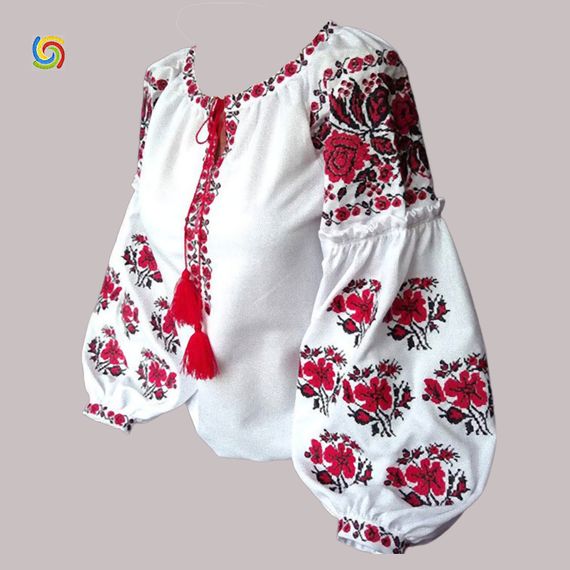 Рубашка Украинская вышиванка 333282512 цвет белый размер XS/S