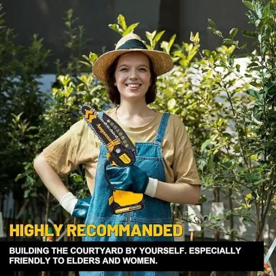 Акумуляторна мініпила Angseen 700 Вт, 6 дюймів, електрична ланцюгова пила з батарейним живленням | Зображення 4