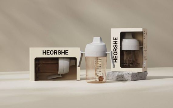 Поїльник дитячий HEORSHE 300 мл Сірий | Зображення 3