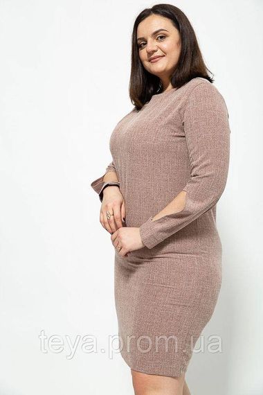 Короткое платье батал коричневого цвета размер 3XL FA_001763 | Зображення 2