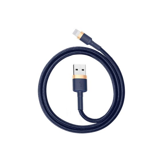 Дата кабель USB 2.0 AM to Lightning 1.0m 2.4A Cafule Blue-Gold Baseus (CALKLF-BV3) | Зображення 1