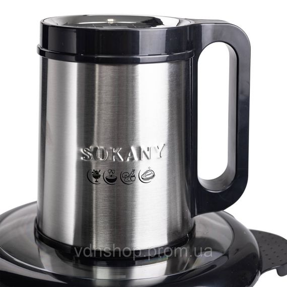 Чопер подрібнювач 800 Вт 4 леза з чашею на 2,5 літри м'ясорубка Sokany SK-06026 | Зображення 4