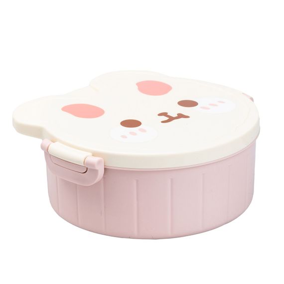 Дитячий ланч бокс на три секції 950 мл пластиковий з вилкою та ложкою "Ведмедик" Рожевий HP12270 | Зображення 2