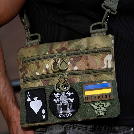 Сумка-кобура мультикам наплічна з липучкою для шевронів, тактична сумка чоловіча з кордури | Зображення 1