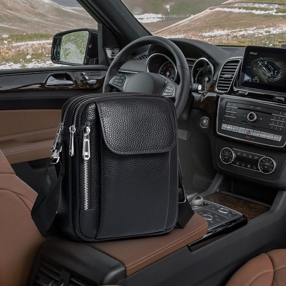 Чоловіча шкіряна сумка-барсетка через плече чорна Bexhill BX-09164 | Зображення 5