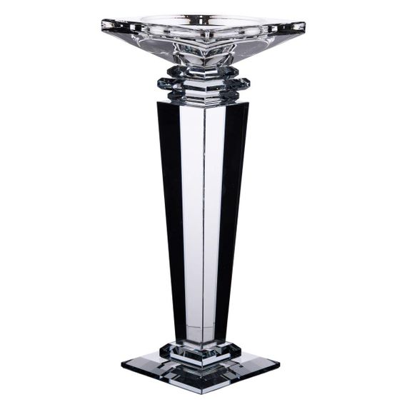 Підсвічник скляний на високій ніжці 9.5×9.5×24 см декоративний прозорий HP-4-54L