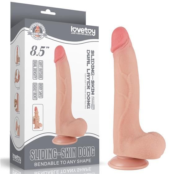 Фалоімітатор - Sliding-Skin Dual Layer Dong 8.5" Flesh Sex Aura