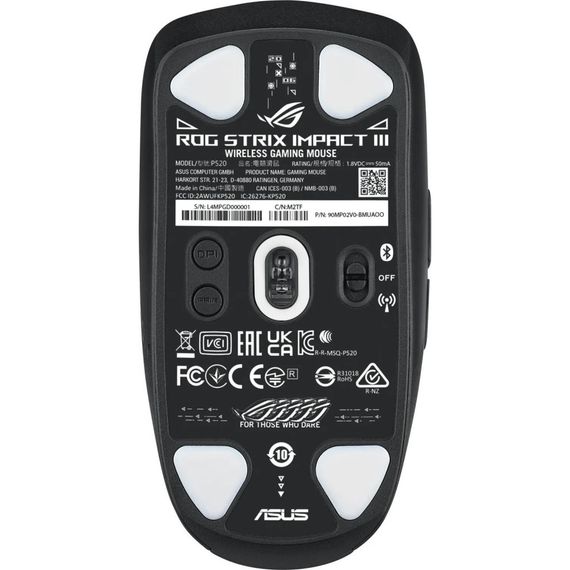Мишка ASUS ROG Strix Impact III Wireless/Bluetooth Black (90MP03D0-BMUA00) | Зображення 5