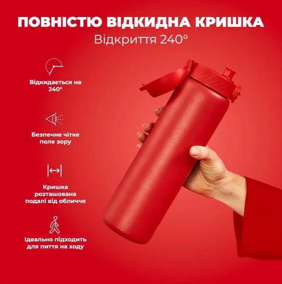 Пляшка для води металева вакуумна ION8 920 мл Vacuum Insulated Red (I8TS1000Red) | Зображення 4