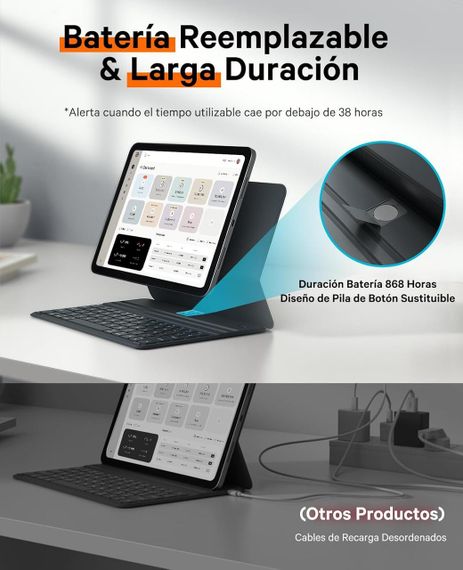 Клавіатура-чохол для iPad Air 2024 11”, Air 5/Air 4 10.9”, iPad Pro 11 4, 3, 2, 1 покоління, магнітна, ультратонка, сіра QWERTY | Зображення 3