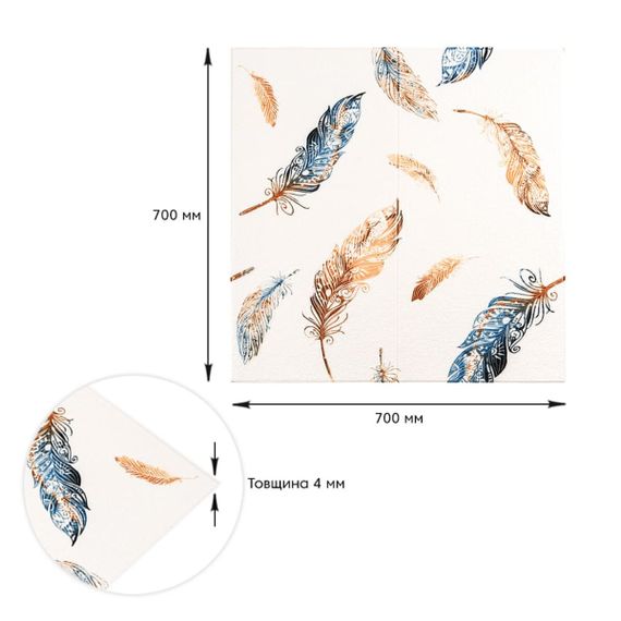 Панель стінова 3D 700х700х4мм пір'я різнокольорове (D) SW-00002001 | Зображення 4